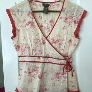 Anthropologie Embroidered Eyelet Sleeveless Top